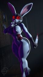 3d blood_stain breasts bunny five_nights_at_freddy's five_nights_at_freddy's:_security_breach fnaf4_house knife nipples ordinary_pictures red_sclera solo tagme thighs vanny_(fnaf)