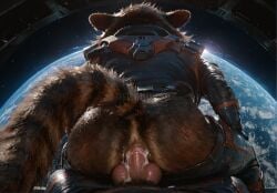 ai_generated anal anal_penetration anthro canine_penis gay gay_sex guardians_of_the_galaxy knot large_ass male male/male penis raccoon rocket_raccoon space spaceship stable_diffusion trueliamay