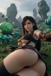 1girls 2026 3d ai_generated aistuffo ass athletic big_breasts black_hair breasts bubble_butt butt daytime earrings final_fantasy final_fantasy_vii_remake gloves long_hair looking_at_viewer lying lying_on_side outdoors panties red_eyes round_ass selfie skirt stockings thick_ass thick_thighs tifa_lockhart uncensored underboob