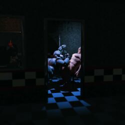 2boys animatronic anthro bigbchevalier blowjob bonnie_(fnaf) chubby erection fellatio five_nights_at_freddy's fnaf gay handjob human humanoid jerkingoff jerkingoff_another male male/male male_only muscular night_guard_(fnaf) oral_sex pecs penis rabbit robot scottgames sound tagme video