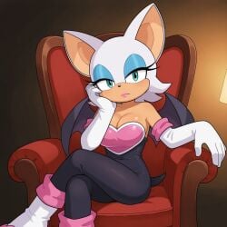 1girls bored bored_expression furry looking_at_viewer pyororingen rouge_the_bat sitting solo sonic_(series) sonic_the_hedgehog_(series)