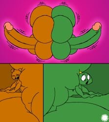 aliasing anthro artist_logo artist_name astronomical_hyper ball_squish balls balls_expansion beaver beaver_(beaver_and_steve) beaver_and_steve big_balls big_butt big_penis brown_body brown_fur bubble_butt buckteeth butt butt_expansion butt_squish crossbar_emanata curvy_figure digital_media_(artwork) duo emanata erection expansion eyelashes femboy fur genital_expansion genitals green_body hand_on_own_penis hand_on_penis head_tuft hi_res huge_balls huge_butt huge_penis humanoid_genitalia humanoid_penis hyper hyper_balls hyper_butt hyper_genitalia hyper_penis lizard logo male mammal navel penis penis_expansion reptile rodent scales scalie signature small_waist squish steve_(beaver_and_steve) teeth text thatdawgmurray thick_thighs tuft wasp_waist wide_hips