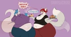 bbw big_breasts breasts cleavage female furry huge_breasts overweight saintsucrose tagme thick_thighs weight_gain wide_hips