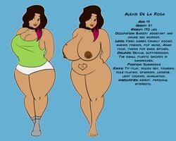 1girls alexis_de_la_rosa areola areolae bbw brown_body brown_hair brown_skin curvy digital_media_(artwork) female kingdong98 multicolored_hair nipples original original_character red_hair short_hair thick voluptuous