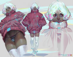 balls_in_panties bulge coquettish_doll dark-skinned_male femboy panties sabudenego trap