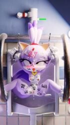 3d ahe_gao bathroom bdsm blaze_the_cat body_writing covered_in_cum female female_focus female_only handcuffs sega sonic_(series) sonic_the_hedgehog_(series) ssmerchant urethral