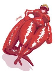 bikini breasts demon demon_girl hand_on_hip hihkari horns large_breasts looking_at_viewer looking_down navel original original_character pointy_ears slim_waist smile tagme tail thick_thighs viewed_from_below voluptuous wide_hips