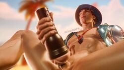 1boy 3d athletic athletic_male beach beach_background brown_hair cum_in_onahole cum_in_toy fleshlight hat light-skinned_male light_skin liquidstar16 male male_only marvel marvel_comics marvel_rivals masturbating masturbation official_alternate_costume onahole orgasm orgasm_face outdoor_masturbation outdoor_nudity outdoors outside outside_masturbation outside_nudity penetrable_sex_toy peter_parker public public_masturbation public_nudity short_hair solo solo_male spider-man spider-man_(series) translucent_clothing whistle_around_neck