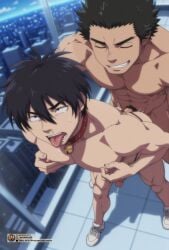 ai_generated bara gay gen_shishio kekkaishi kl_99 male male/male male_only muscle muscular_male sex yaoi yoshimori_sumimura