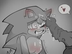 blushing cum cum_drip cum_on_body cum_on_breasts dripping drooling dubcon dubious_consent furry furry_male furry_only gay gay_male gay_sex grey_background hypnosis hypnotic_eyes hypnotized imminent_oral knot knotted_penis male/male male_only mind_control pierced_penis prince_albert_piercing shadow_the_hedgehog sonic_the_hedgehog sonic_the_hedgehog_(series) wagging_tail zoeurbisquit