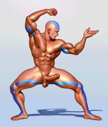 1boy aang abs avatar_aang:_the_last_airbender avatar_the_last_airbender bald bara erect_penis male_only martial_arts muscles muscular_arms muscular_legs muscular_male pecs solo tattoos veiny_penis