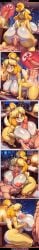 ai_generated animal_crossing animal_ears animal_tail anthro areola bell bent_over big_butt blonde_hair blush comic cross-section cum cum_in_mouth cum_on_breasts cum_on_face desk dog_girl doggy_style furry huge_breasts indoors isabelle_(animal_crossing) kneeling large_breasts multiple_panels muscular_male naked night nipples nude office paizuri penis rampa69 saliva sex sweat titfuck tongue_out uncensored vaginal_penetration x-ray yellow_fur