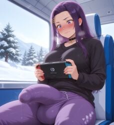 2026 ai_art ai_generated akino_sayuri balls ballsack blush blush_lines blushed_face blushing bulge bulge_down_leg bulge_through_clothing bulge_under_clothes bus_interior choker civitai cock dickgirl dickgirl_focus dosanko_gal_wa_namara_menkoi flush flushed flushed_cheeks flushed_face flustered full_body fully_clothed futa_focus futanari gaming hair_ornament heavy_blush hi_res high_quality high_resolution highres huge_bulge huge_cock huge_penis long_hair long_penis long_sleeves nintendo nintendo_switch patreon penis penis_bulge penis_under_clothes penis_under_leggings playing playing_games playing_video_game playing_videogame precum precum_drip precum_string precum_through_clothing purple_eyes purple_hair self_upload sitting sitting_on_chair stable_diffusion sweat sweat_pants sweatdrop sweater sweating sweaty twitter uncensored upscaled yuckle