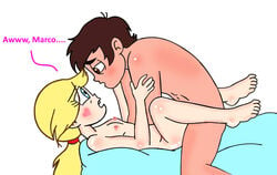 1boy 1boy1girl 1girls canon_couple diference_size eyebrows_visible_through_hair magical_girl marco_diaz sex small_breasts star_butterfly star_vs_the_forces_of_evil younger_female