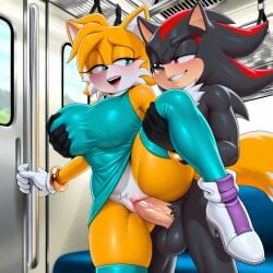 1boy 1boy1girl 1girls ai_generated female male male/female pixai rule_63 shadow_the_hedgehog silverknight395 tagme tails_the_fox tailsko