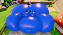 ass ass_expansion ass_focus bare_breasts belly belly_expansion big_ass big_belly big_breasts black_clothing black_dress blue_skin blueberry_inflation breast_expansion breast_growth breasts expansion expansion_sequence fat fat_ass female female_focus female_only gigantic_ass gigantic_belly gigantic_breasts gigantic_butt gigantic_thighs green_hair hyper_ass hyper_belly hyper_butt inflation large_ass large_breasts large_butt large_thighs mask massive_ass massive_belly massive_breasts massive_butt meat_wall_(body_type) misha_(shygal) naked naked_female nipples shy_gal thick_thighs wide_hips