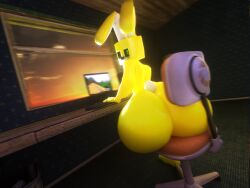 amero amerobutnsfw ass_focus big_ass big_butt black_sclera blender blender3d blender_(software) blender_cycles blender_cycles_(artwork) bloom bluesky_link bottom_heavy bottom_heavy_femboy bubble_ass bubble_butt bunny bunny_boy computer_monitor femboy femboy_only furry gay green_eyes green_pupils heavy_ass heavy_butt huge_ass huge_ass_(male) male male_focus male_only minecraft playing_video_game playing_videogame png rabbit rabbit_boy sitting sitting_on_chair square_head sunset twitter_link yellow_fur