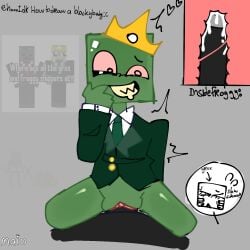 blush bottomless character_request crown cum_in_uterus cum_inside cuntboy cuntboy_penetrated drooling frog grey_background grox_(youtuber) groxmc hardcore hearts_around_head idk_what_to_tag_it maiotheany mcyt meme_in_the_background minecraft minecraft_youtubers motion_lines penis_in_pussy red_eyes sex sharp_teeth simple_background sitting_on_penis tagme what x-ray