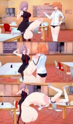 1futa 1girls 3d cock_vore cum english_text fate/grand_order fate_(series) female fujimaru_ritsuka_(female) futa_transformation futanari growth huge_cock hyper_balls hyper_penis intersex koikatsu mash_kyrielight orange_hair penis penis_expansion penis_growth penis_growth_(enlargement) pink_hair text unaware vore