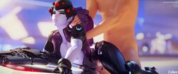 3d animated big_ass bodysuit cakeofcakes clothed_female_nude_male clothed_sex doggy_style hair_grab high_heels light-skinned_male no_bra overwatch purple_hair purple_skin sex sound video video_games widowmaker