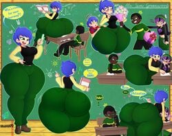 2boys 2girls ass bending_over big_ass big_butt blue_hair blush bottom_heavy bottomwear bouncing_ass breasts butt flower green_clothing green_eyes green_pants heart heart_symbol huge_ass huge_butt hyper_ass hyper_butt jiggle jiggling jiggling_ass jiggling_butt large_ass large_butt massive_ass milf pervert rhya_(sliph77) sam_green_(sliph77) sitting sitting_on_table sliph77 sora_(sliph77) staring staring_at_ass student teacher thick_thighs wide_hips wobble wobbling_ass