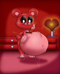 bear bear_girl bobby_bearhug critters_(poppy_playtime) fetal_movement kicking_(pregnancy) looking_at_belly mob_entertainment mob_games poppy_playtime poppy_playtime_(chapter_3) pregnancy pregnant pregnant_belly pregnant_female red_fur smiling_critters
