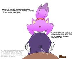 1boy 1girls alternate_breast_size annoyed anthro anthro_on_human big_breasts blaze_the_cat breast_grab breast_hold breast_squeeze breast_squish breasts clothed clothed_female clothed_female_nude_male clothed_sex clothing cum cum_between_breasts cum_on_breasts cum_through_clothes cum_trail dark-skinned_male dark_skin dialogue ejaculation ejaculation_between_breasts english_text erection_under_clothes female furry huge_breasts hyper_breasts large_breasts lwd_cartoonz male male/female massive_breasts mobian mobian_(species) outercourse paizuri paizuri_under_clothes pov purple_fur sonic_(series) sonic_the_hedgehog_(series) text tight_clothing