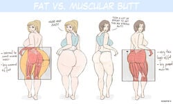 2014 2girls anatomy ass ass_comparison ass_focus big_ass butt_size_difference choice chubby chubby_female comparison english_text female fit_female multiple_girls muscles muscular muscular_ass muscular_female muscular_legs rasburton tank_top text thick_thighs thong toned toned_female tutorial x-ray