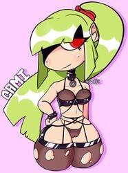 1girls azrielart big_ass big_butt cami_(fnafhs) female fnafhs fnafhs_z3ro gothic_lolita green_hair laestupidasofi long_hair ponytail red_eyes shortstack small_breasts sofiart sole_female thick_thighs thighhighs