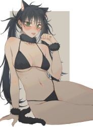 1girls asian asian_female belly belly_button big_thighs bikini_bottom bikini_only bikini_top black_bikini black_hair blush blush_lines breasts cat_ears cat_girl cat_tail catgirl cleavage curvy_hips curvy_thighs cute cute_face cute_female fat_thighs female female_only flat_belly flat_chest flat_chested fushiguro_megumi genderswap_(mtf) green_eyes hips japanese japanese_female juicy_lips jujutsu_kaisen legs legs_together looking_at_viewer neckwear nice_body nice_tits pale-skinned_female pale_body pale_skin petite petite_body petite_female plump_lips ponytails rule63 rule_63 sexy sexy_body sexy_female small_breasts small_waist solo solo_female staring_at_viewer tail thicc thicc_thighs thick_thighs thighs tiny_breasts tiny_waist tits tummy underboob v_line