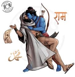 atheistrepublic hindu_mythology hinduism islam male_only muhammad mythology rama religion yaoi