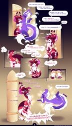 2017 anthro bondage bound comic dialogue domestic_ferret dragon ear_piercing ear_ring eyebrows eyelashes feathers floating fluffy fluffy_tail hair hi_res kemotobi laugh male male/male mammal markings mischievous_smile multicolored_body mustelid musteline mythological_creature mythological_scalie mythology nude piercing red_hair restraints ring_piercing risha_(kemotobi) rope rope_bondage scalie tail thinking tickle_torture tickle_tourture tickling tied_hair tobiki_(kemotobi) tribal tribal_markings true_musteline weasel