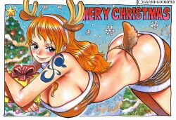 nami (one piece) from christmas by grandgoonart
