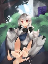 1girls alternate_version_available bare_thighs barefoot black_panties censored corrin_(fire_emblem) corrin_(fire_emblem)_(female) cum cum_on_feet cum_on_soles earrings ethan_ppj_(artist) feet fire_emblem fire_emblem_fates foot_fetish footjob inner_thighs long_hair looking_at_viewer nintendo panties pointy_ears red_eyes smile white_hair