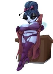 2020s 2025 4_arms alternate_version_available antennae_(anatomy) anthro big_breasts black_arms black_eyes dark-skinned_female dark_blue_hair dark_eyeshadow dark_lipstick detailed disney disney_channel furry garter_straps hi_res huge_breasts insect_wings leaning_on_object lingerie_only looking_at_viewer mature_female milf mother ms_cartfright multi_arm nes_panda nes_pandansfw nipples_visible_through_clothing nsfw one_eye_closed open_robe presenting_body presenting_breasts purple_hair_ribbon purple_heels purple_robe rayna's_mom render sfw_version_available smiling_at_viewer teasing teasing_viewer the_buzz_on_maggie thick_body thick_thighs thighhighs voluptuous_female white_background wide_hips winking_at_viewer