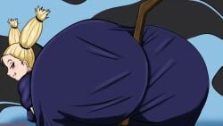 animated ass ass_focus ass_jiggle blaze_(artist) blonde_hair blue_dress broom fat_ass female hotdogging huge_ass jujutsu_kaisen long_hair momo_nishimiya nishimiya_momo solo tagme twintails video wobbling_ass