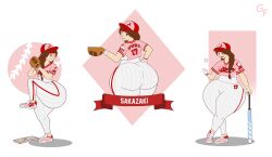 1girls art_of_fighting athletic athletic_female bandana baseball baseball_cap baseball_uniform big_ass braid braided_ponytail brown_eyes brown_hair fat_ass from_behind gloves gun_frame hairband hat huge_ass king_of_fighters light-skinned_female light_skin long_hair pale_skin pale_skinned_female pants shoes sport sports standing thick thick_ass thick_legs thick_thighs thighs yuri_sakazaki