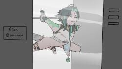 animated ass bleeding_from_anus blood bondage clenched_teeth femboy gay genshin_impact golden_eyes green_hair hung_femboy machine_bondage male mp4 no_sound penis sex_machine sex_toy short_video stomach_bulge struggling tagme thighs video xiao_(genshin_impact) yaoi