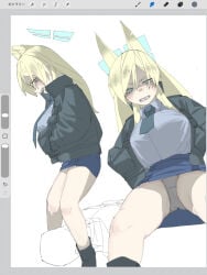 blue_archive kanna_(blue_archive) monochrome pantyshot tagme