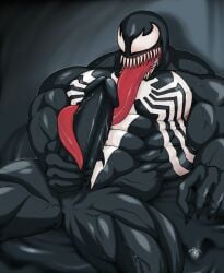abs alien alien_humanoid auto_penis_lick biceps big_muscles big_penis black_body claws devince2911 emblem empty_eyes erection genitals glans huge_penis humanoid humanoid_genitalia humanoid_penis licking long_tongue male marvel masturbation muscular muscular_male not_furry oral oral_masturbation pecs penile penile_masturbation penis self_lick sharp_teeth solo symbiote teeth tongue tongue_out venom_(marvel)