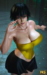 1girls 3d areolae ass big_ass big_breasts black_hair bracelet dead_or_alive female hagiwara_studio highres necklace nipples pai_chan pussy short_hair solo solo_female tagme thick_thighs virtua_fighter wide_hips