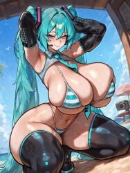 1female 1girl 1girls 2026 2d 2d_artwork adapted_costume ai_generated alternate_breast_size anime_character anime_girl anime_style aqua_eyes aqua_hair aqua_necktie ass_visible_through_thighs bangs bare_shoulders between_breasts big_boobs big_breasts big_tits bikini blonde_hair blue-eyed_female blue-haired_female blue_eyebrows blue_eyes blue_hair blue_necktie blue_tie boobs breasts cleft_of_venus covered_nipples curvy detached_sleeves eyebrows_visible_through_hair female female_focus female_only hair_between_eyes hatsune_miku hatsune_miku_(collared_bikini) high_quality high_resolution highres hires hourglass_figure huge_boobs huge_breast huge_breasts huge_tits large_boobs large_breasts large_tits long_hair massive_boobs massive_breasts massive_tits meme_attire micro_bikini miku_collar_bikini navel necktie necktie_between_breasts number_tattoo shiny shiny_clothes shiny_hair shiny_skin sideboob skindentation solo solo_female solo_focus standing steam steaming_body stomach string_bikini striped striped_bikini striped_bra striped_clothes striped_panties sweat swimsuit tattoo thick_thighs thighhighs thighs tie tits truegoon twintails uncensored underboob very_long_hair vocaloid voluptuous voluptuous_body voluptuous_female