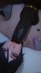 3d akali balls ballsack bed bedroom big_breasts big_penis bunny_ears cock_ring dark-skinned_male dark_hair dark_skin female interracial interracial_sex large_breasts large_penis league_of_legends light-skinned_female light_skin looking_at_viewer male oral oral_sex penis penis_in_mouth pubic_hair qos qos_tattoo queen_of_spades riot_games sucking sucking_penis taikakettu twitter_link twitter_username unseen_male_face