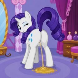 ai_generated chatgpt horny indoor my_little_pony piss pissing pissing_on_floor rarity_(mlp)