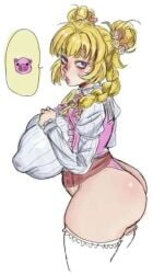 1girl 1girls ass big_ass big_breasts big_butt big_nipples blonde_hair marufideos nipples pig pink_eyes pink_panties tits twitch twitch.tv