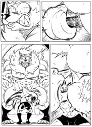abs anthro ball_punching ballbusting balls balls_shot bloodshot_eyes canid canine canis claws clenched_teeth close-up clothed clothed_anthro clothed_male clothing cock_and_ball_torture comic duo empty_eyes english_text fight footwear genital_shot genital_torture genitals gloves hair handwear hatching_(art) hi_res male male/male male_anthro mammal monochrome mostly_nude mostly_nude_anthro mostly_nude_male mouse murid murine muscular muscular_male pain pecs punch raised_tail reagan700 rodent ruff shaded size_difference tail teeth text toeless_footwear topless topless_anthro topless_male wolf wristband