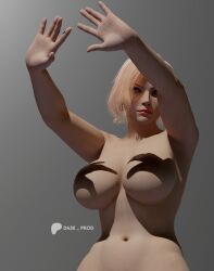 1girls bare_shoulders big_breasts blonde_female blonde_hair covered_nipples curvy curvy_figure hands_casting_shadow hot nina_williams sexy silhouette smiling tekken_8 voluptuous