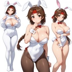 1girls ai_generated big_breasts braid brown_hair bunny bunny_ears bunny_girl bunnysuit hairband huge_breasts king_of_fighters light-skinned_female light_skin long_hair looking_at_viewer pale-skinned_female pale_skin thick voluptuous voluptuous_female yuri_sakazaki