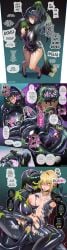 2girls abscord astra_yao bad_end black_hair blonde_hair brain corruption dialogue english english_text ether_corruption ethereal_(zenless_zone_zero) evelyn_chevalier female_only goo_creature parasite purple_eyes tentacle tentacle_sex text torn_clothes vaginal_penetration zenless_zone_zero