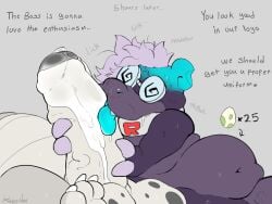 3_toes 4:3 after_sex aster_(aster) balls big_balls big_penis blue_tongue bodily_fluids collar cum cum_in_mouth cum_inside duo egg eggs_in_belly english_text feet feral feral_on_feral generation_1_pokemon genital_fluids genitals hi_res humanoid_genitalia humanoid_penis keys_den licking male male/male nintendo oral penile penis penis_lick pokemon pokemon_(species) pregnant pregnant_male sex slowbro slowpoke text toes tongue